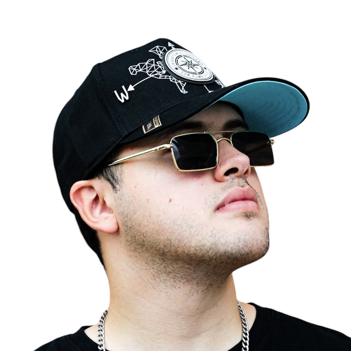 VAGO Style RUMBO FIJO White Gorra Artesanal Ng Visera Curva