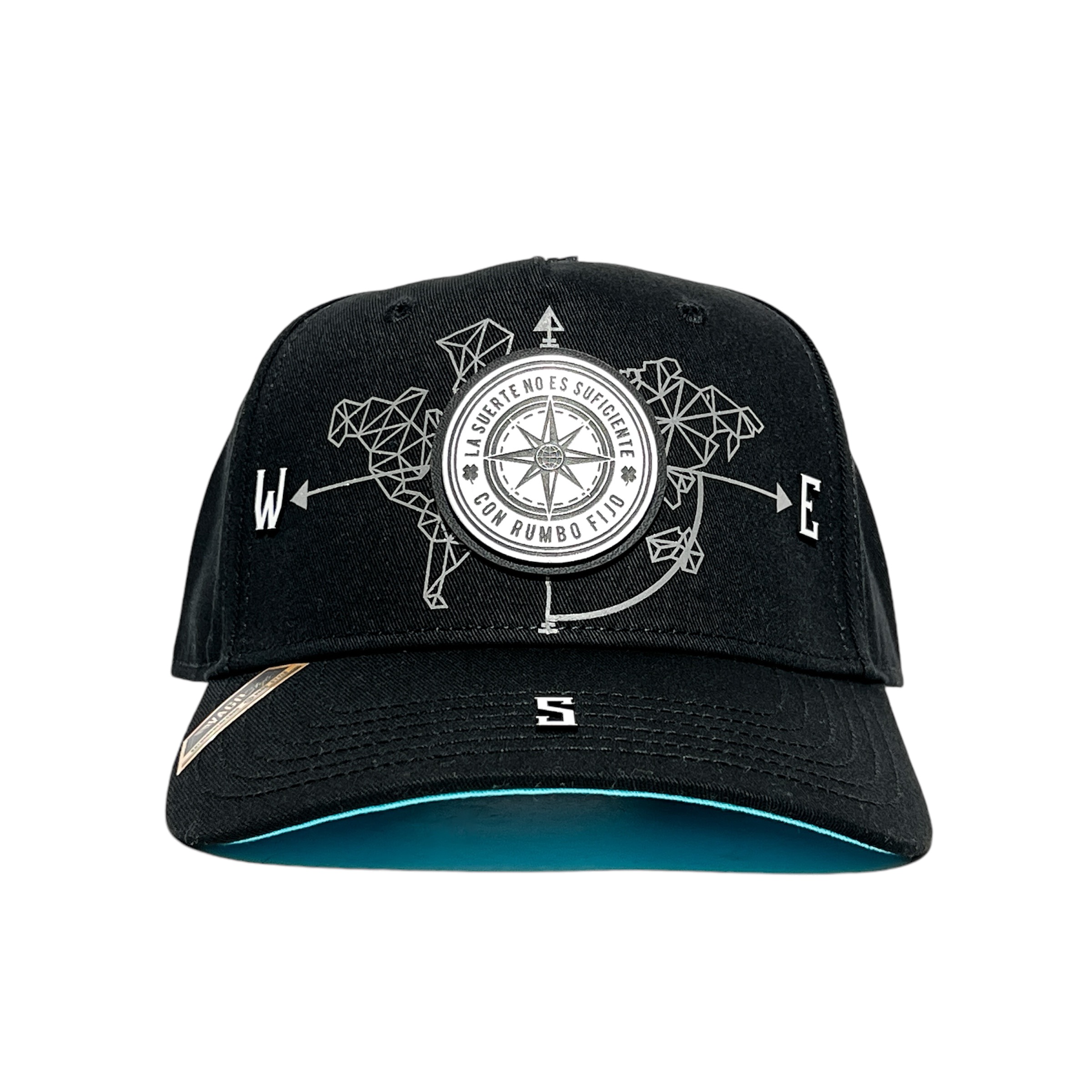 VAGO Style RUMBO FIJO White Gorra Artesanal Ng Visera Curva