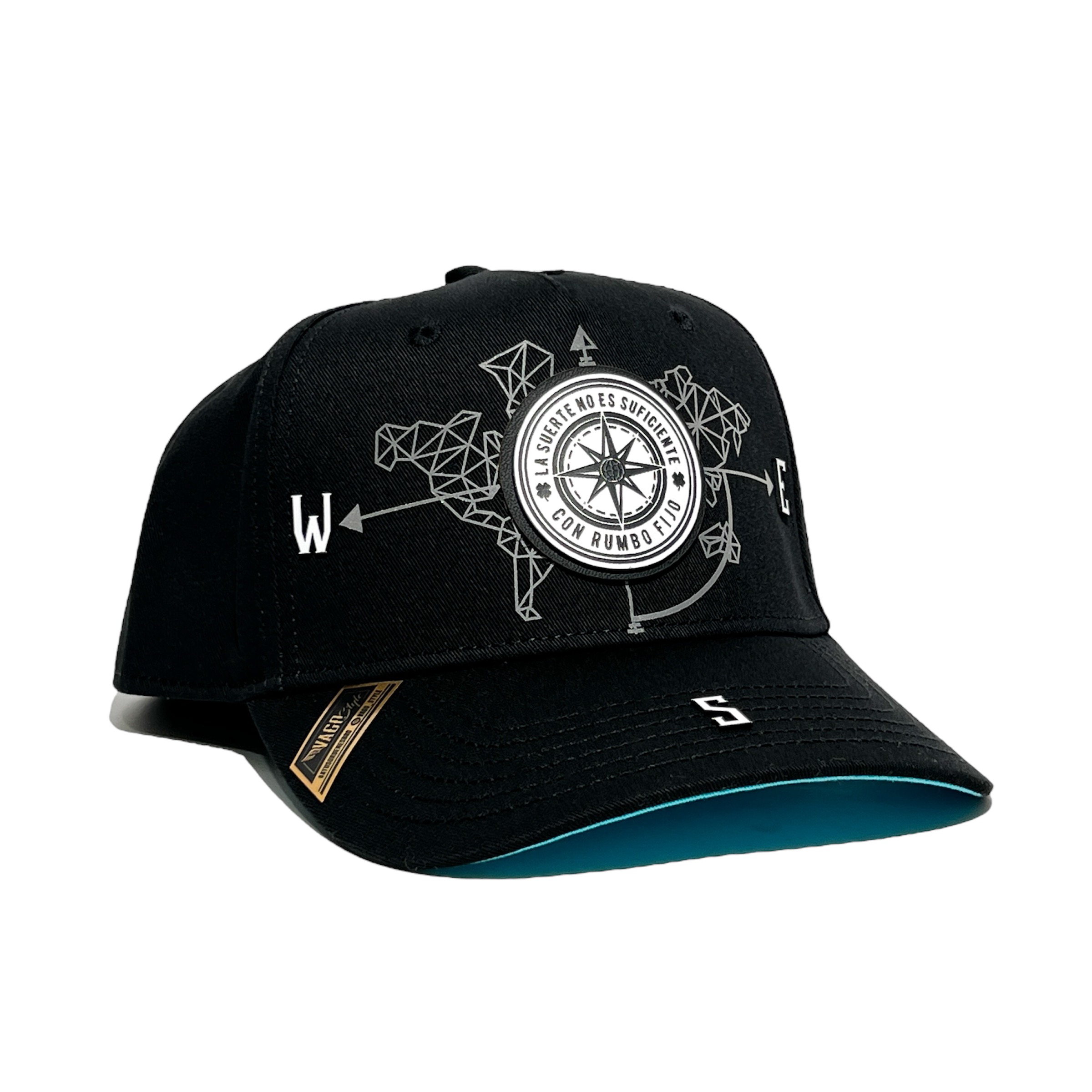 VAGO Style RUMBO FIJO White Gorra Artesanal Ng Visera Curva