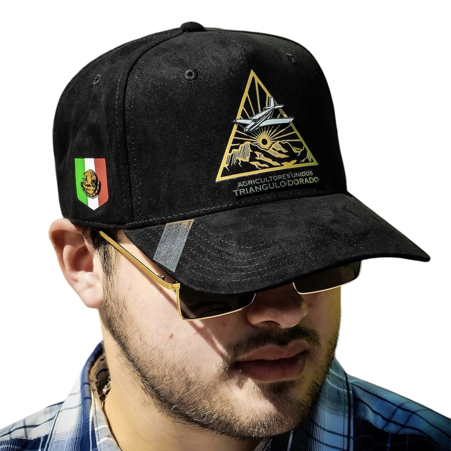 VAGO Style TRIÁNGULO DORADO Gorra Artesanal Ng Visera Curva
