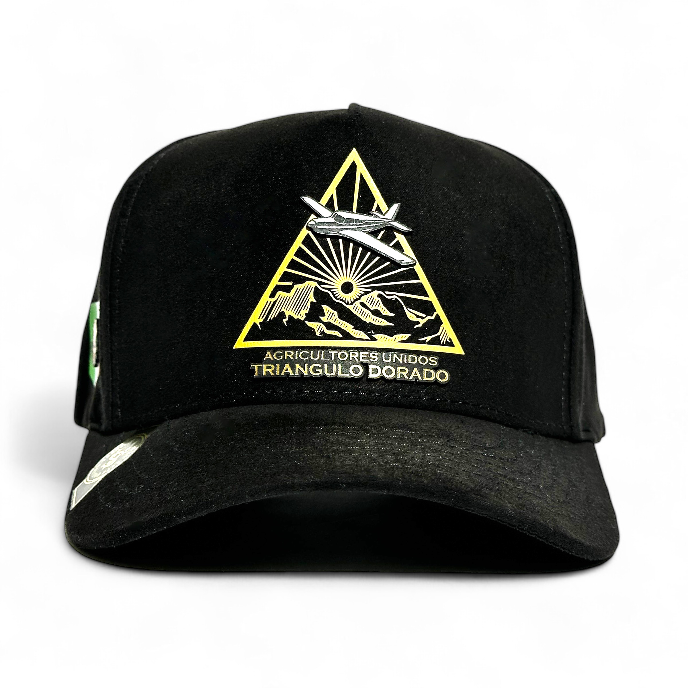 VAGO Style TRIÁNGULO DORADO Gorra Artesanal Ng Visera Curva