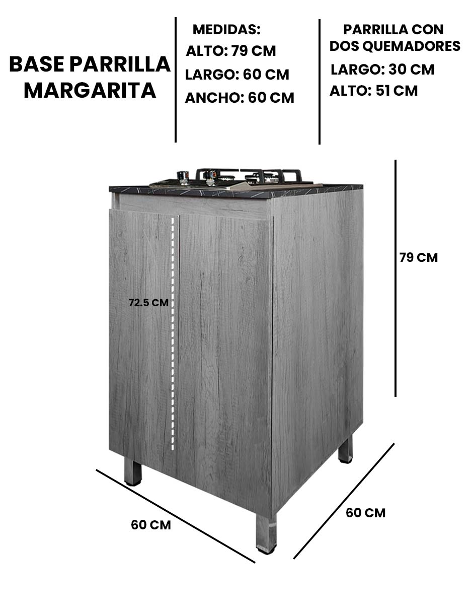 Gabinete Inferior De Cocina MARGARITA Con Parrilla De Gas