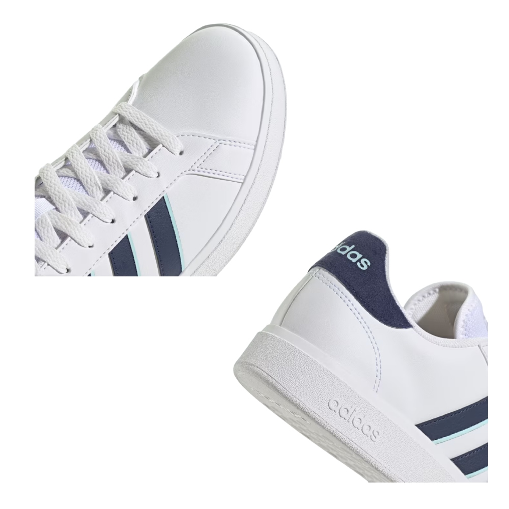 Tenis Adidas Grand Court Base Blanco-Azul M de Hombre ID1183