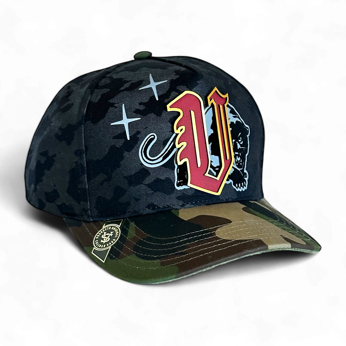 VAGO Style Gorra NO FEAR Camuflaje Ajustable con Visera Verde Exclusiva