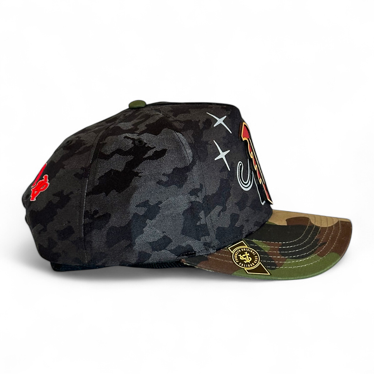VAGO Style Gorra NO FEAR Camuflaje Ajustable con Visera Verde Exclusiva