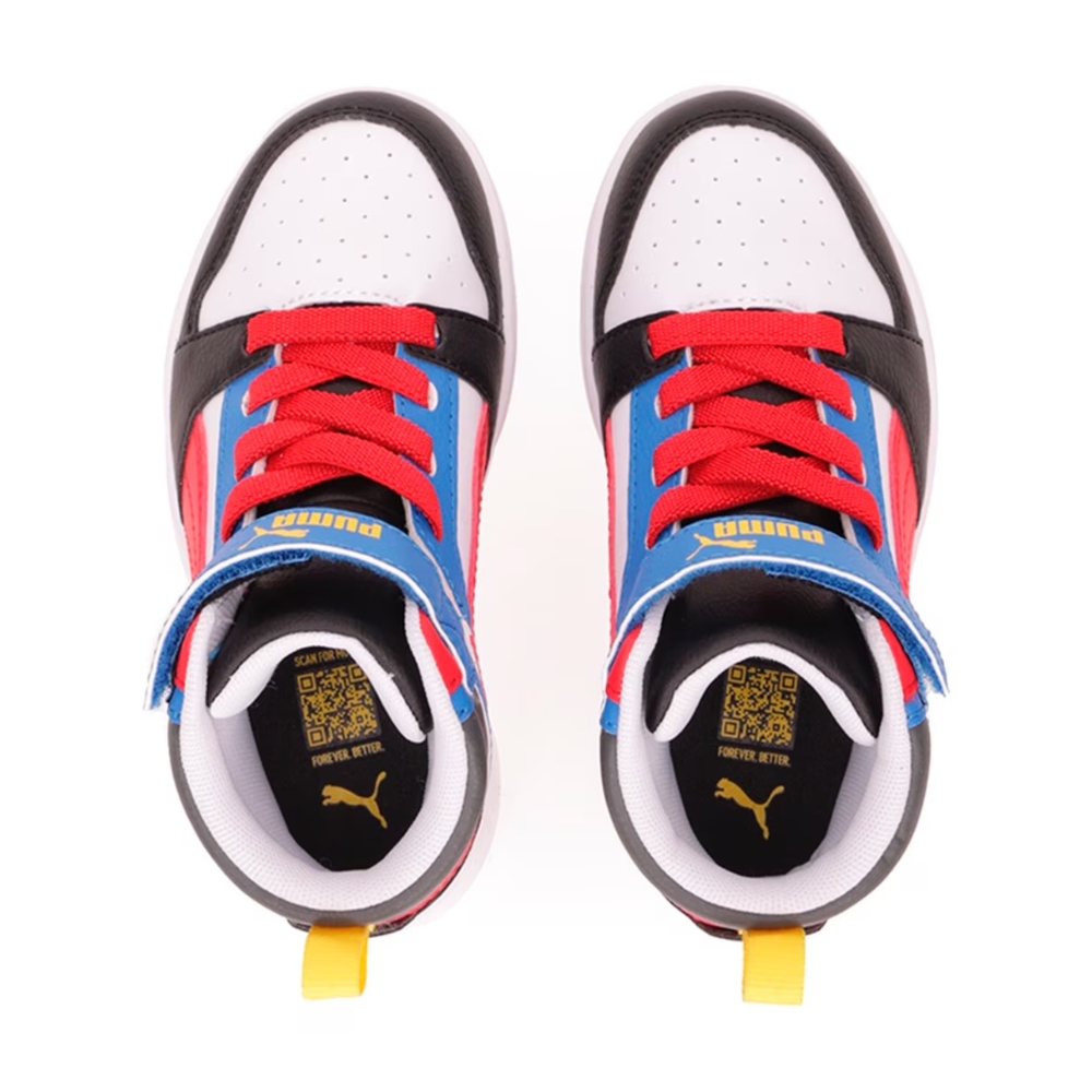 Tenis Puma Rebound V6 Mid ac+ps Blanco de Niños 393832 22
