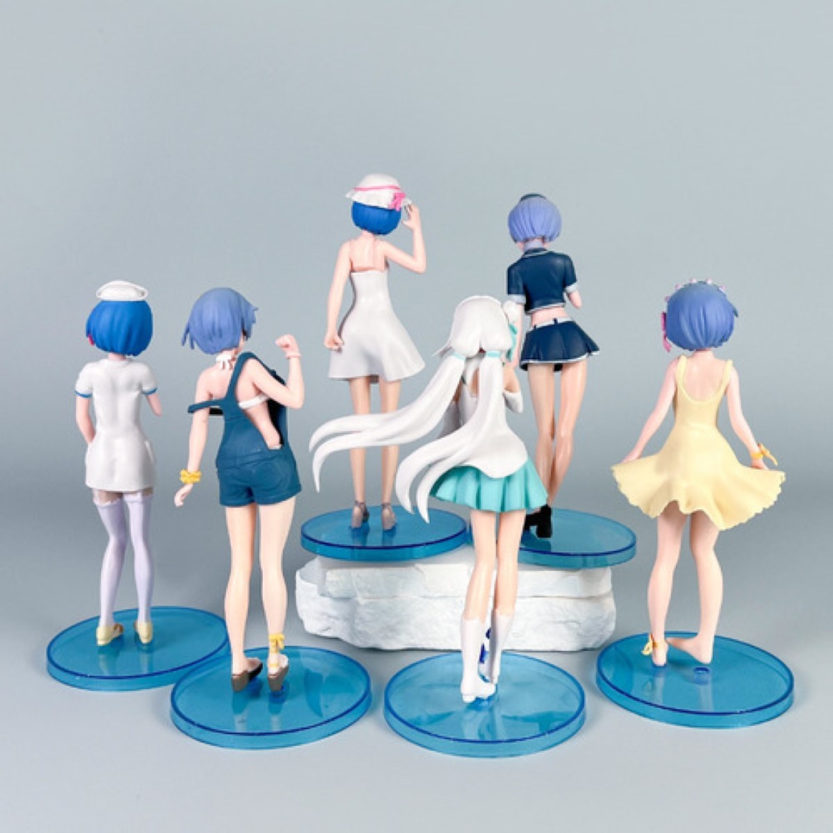 6 Figuras Re Zero Rem Emilia Anime Juguetes Coleccionables colores