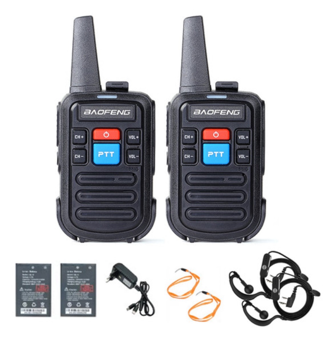 2 Radios Walkie Recargables Usb Baofeng Bf-c50 - 2 Piezas negro