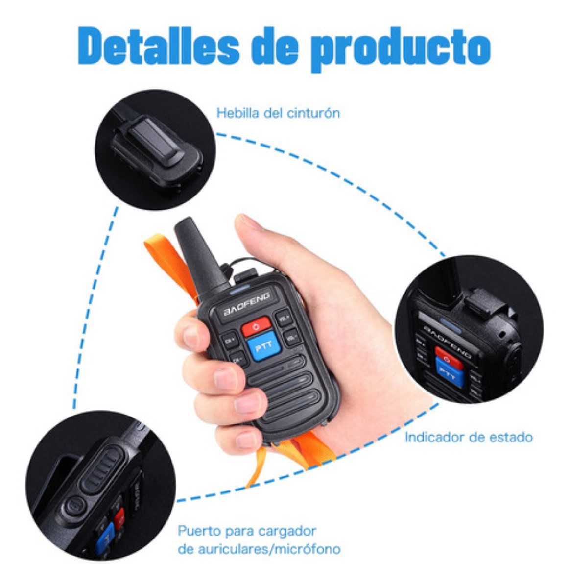 2 Radios Walkie Recargables Usb Baofeng Bf-c50 - 2 Piezas negro
