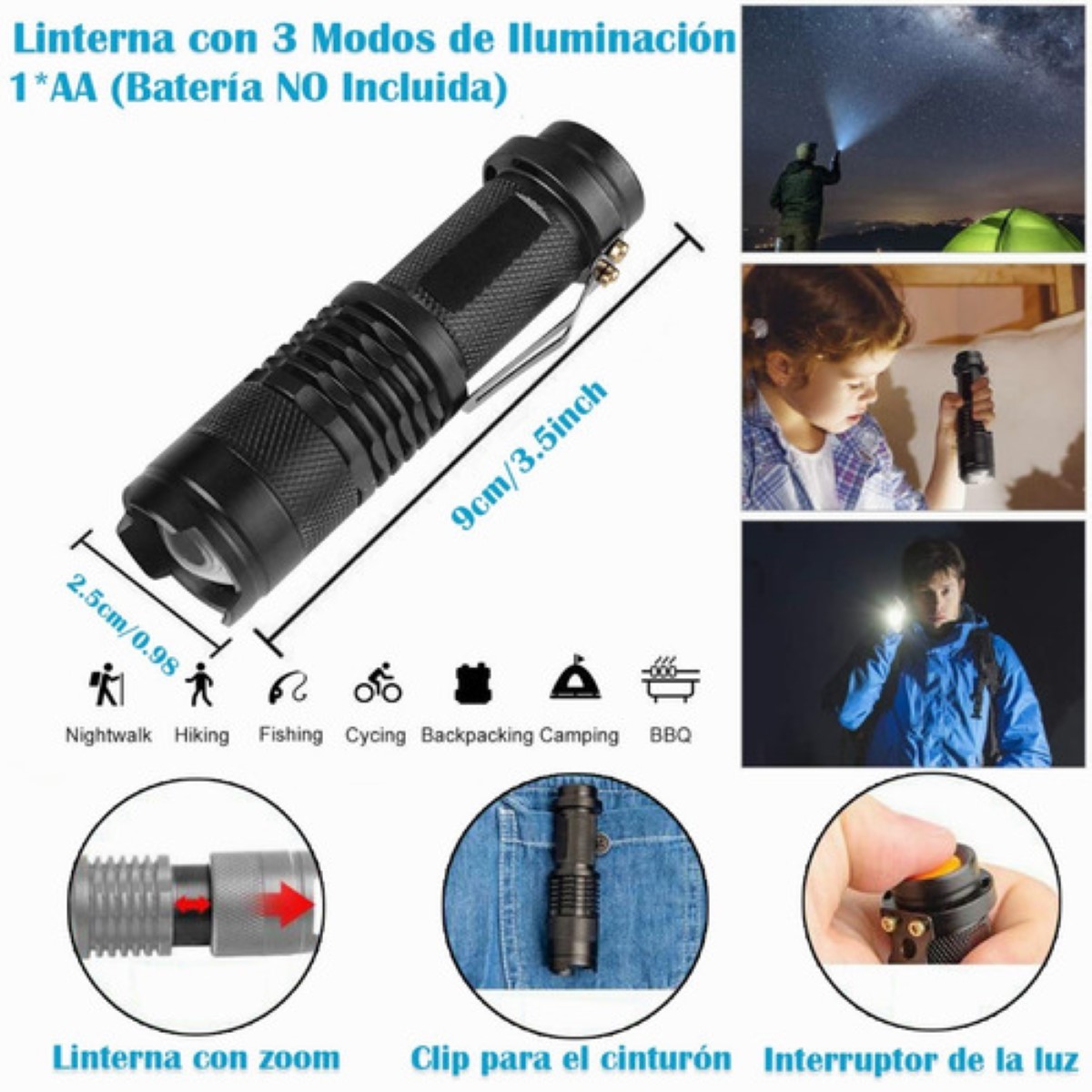 Kit De Supervivencia De Emergencia Para Camping Y Senderismo negro