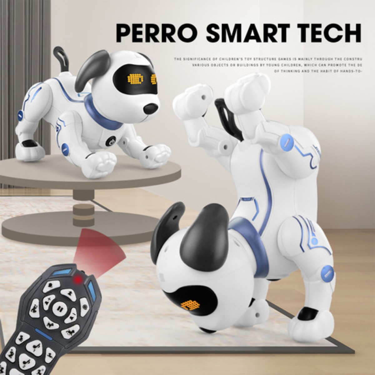 Juguetes Perro Robot, Control Remoto Juguetes Para Niños blanco