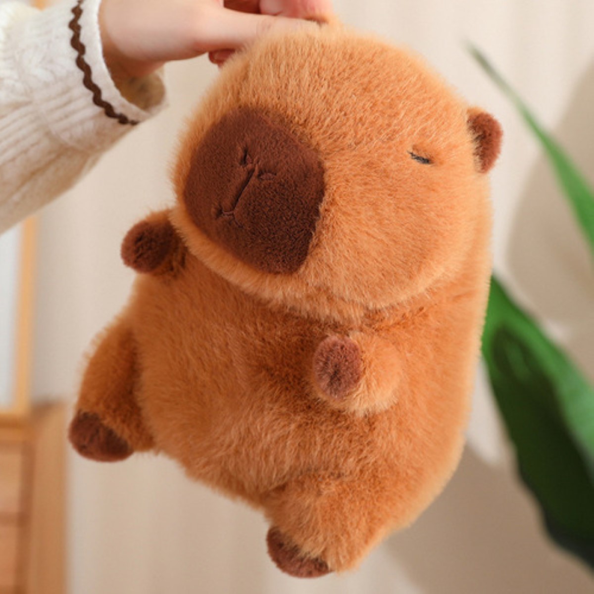 Peluche Capibara, Animal Capybara Niños cafe bufanda morada