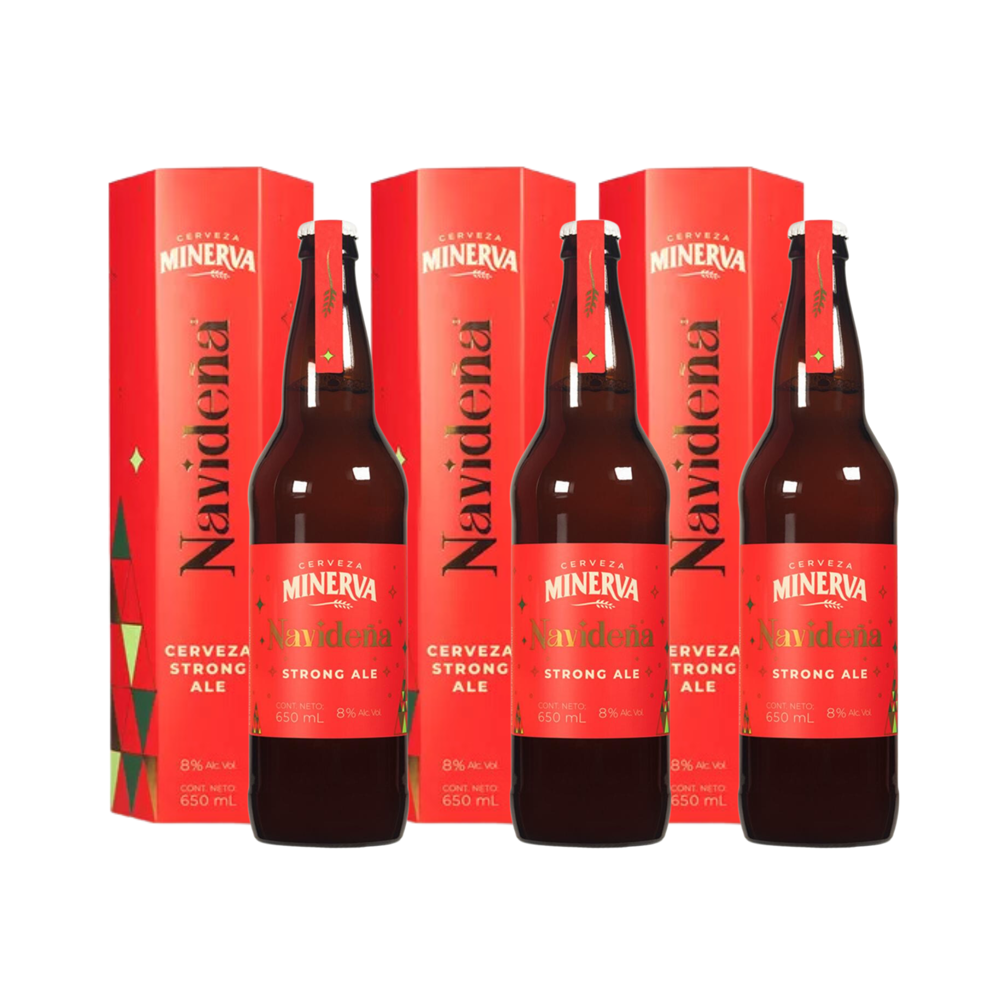 Tripack Cerveza Minerva Navideña Strong Ale 650ml
