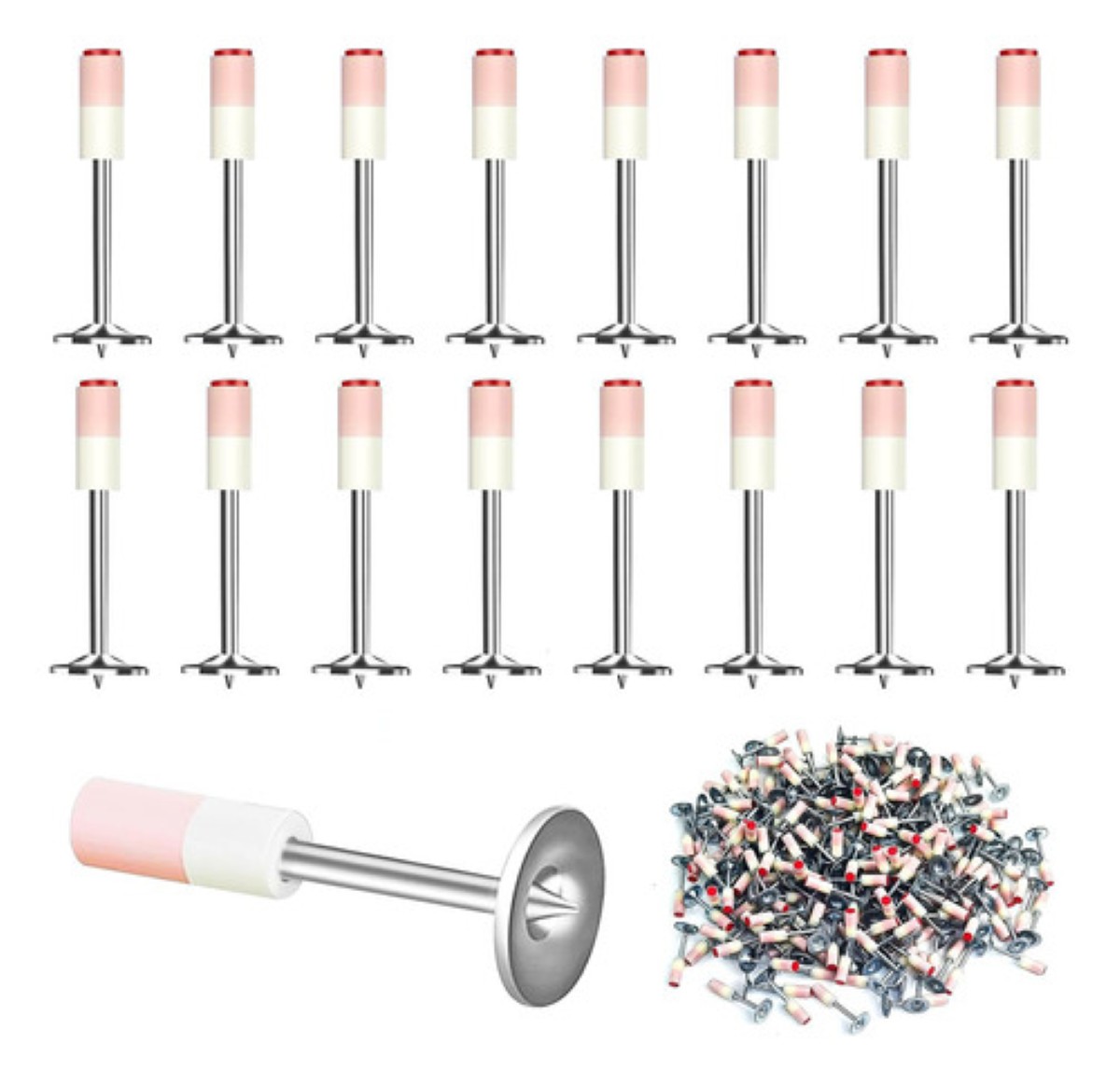 400 Pcs Clavos Redondos Metalurgica Para Pistola De Clavos gris