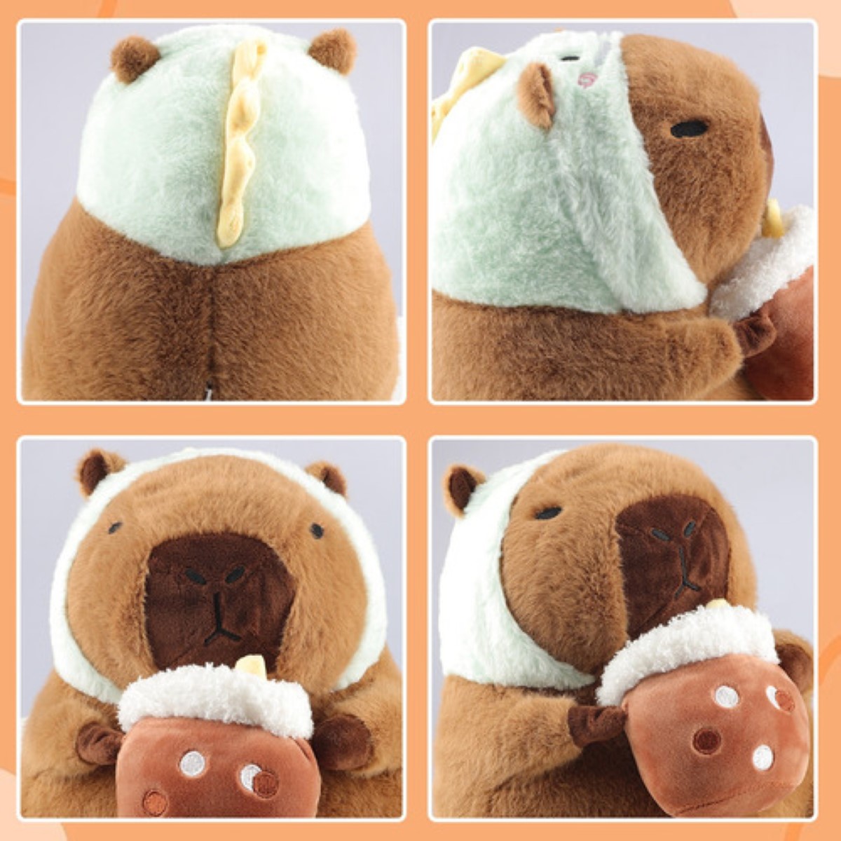 Capibara Peluche 35cm Juguetes  cafe verde dinosauirio