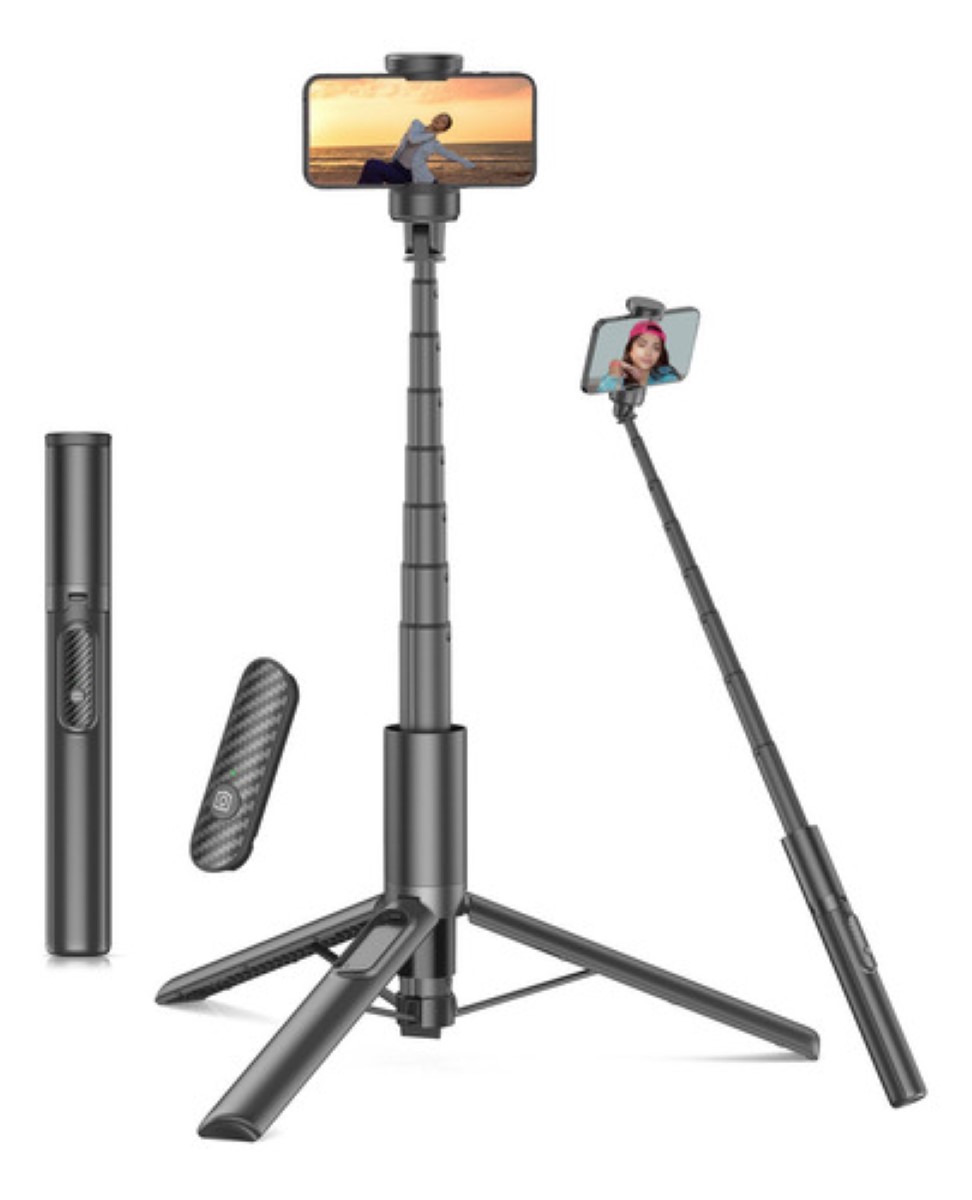 60in Selfie Stick Portátil Trípode Para Celular Móvil negro