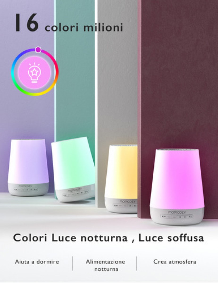 Máquina De Ruido Blanca Para Dormir con Control App y Luz Nocturna blanco
