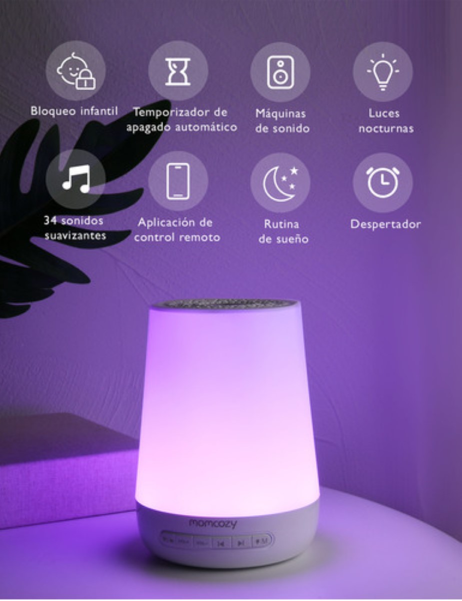 Máquina De Ruido Blanca Para Dormir con Control App y Luz Nocturna blanco