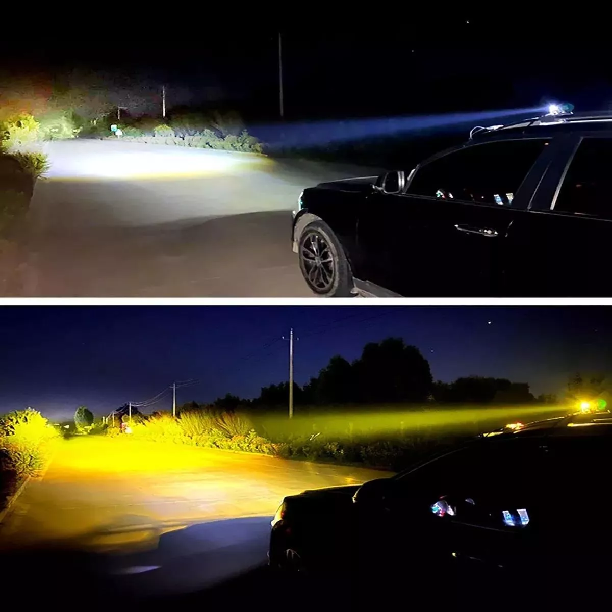 2 Par Faros Luces Led Para Motos Auto Doble Color Auxiliares