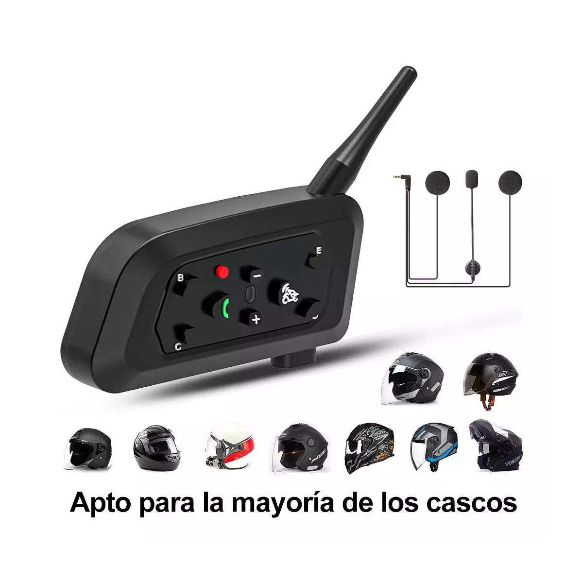 Par De Intercomunicadores Para Cascos De Moto Ejeas V6 Pro Con Bluetooth Negro