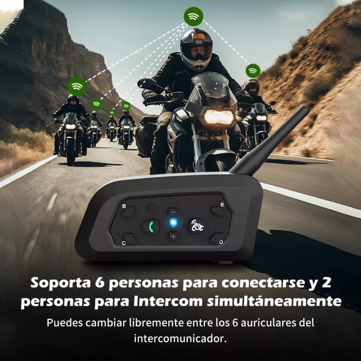 Par De Intercomunicadores Para Cascos De Moto Ejeas V6 Pro Con Bluetooth Negro