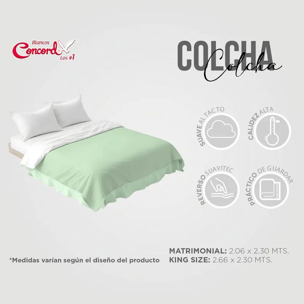 Colcha Neo Pistache Individual C/Holán Poliéster Concord