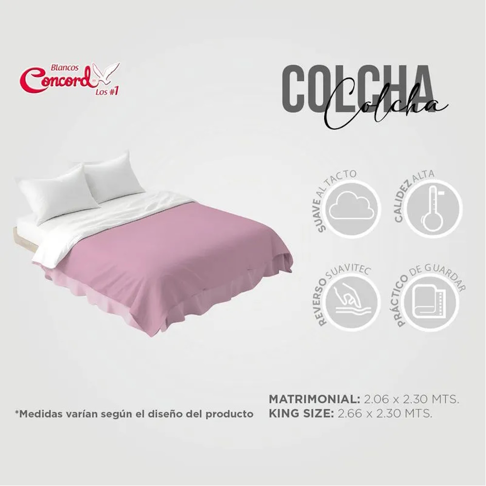 Colcha Neo Berry Individual C/Holán Poliéster Concord