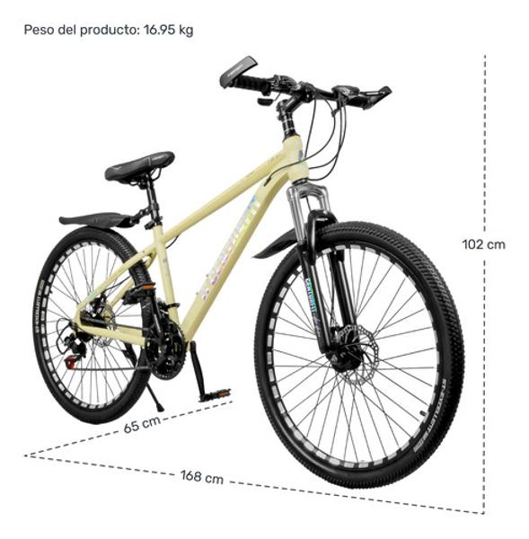 Bicicleta Montaña Beige 21 Velocidades R26 Aleación Carbon Centurfit