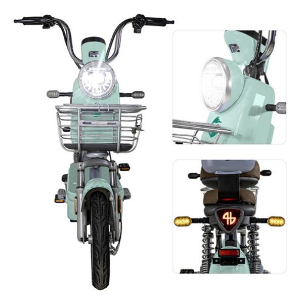 Bicleta Electrica Bicimoto 400w 48v 31km/h Luces Full Led Menta BIZMO