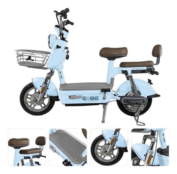 Bicleta Electrica Bicimoto 400w 48v 31km/h Luces Full Led Azul BIZMO