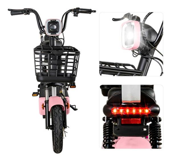 Bicleta Electrica Bicimoto 350w 12v 25km/h Luces Full Led Rosa BIZMO