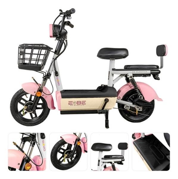 Bicleta Electrica Bicimoto 350w 12v 25km/h Luces Full Led Rosa BIZMO