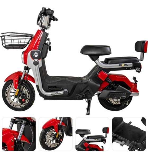 Bicicleta Bicimoto Electrica 800w 60v 50km/h Luces Full Led Rojo BIZMO