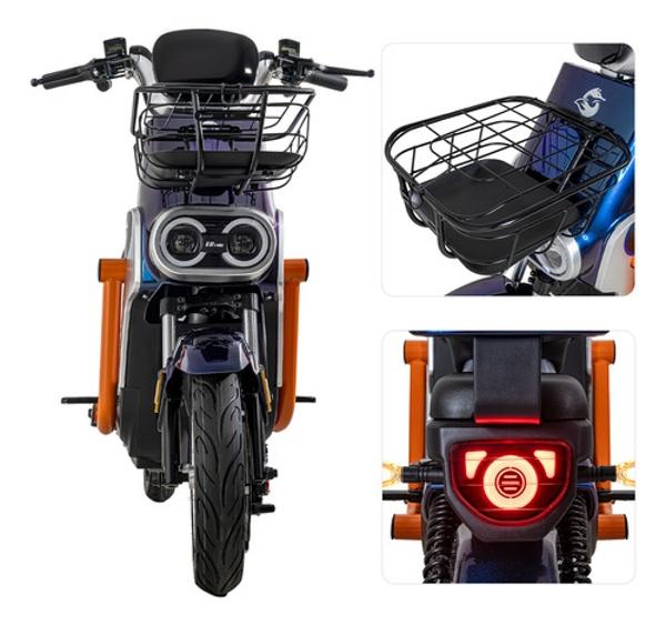Bicicleta Bicimoto Electrica 800w 60v 50km/h Luces Full Led Azul BIZMO