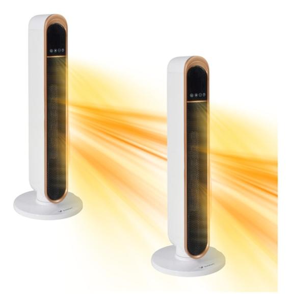 Kit 2 Ventiladores Calefactores Electricos Ceramica Torre Control Remoto Gutstark Home