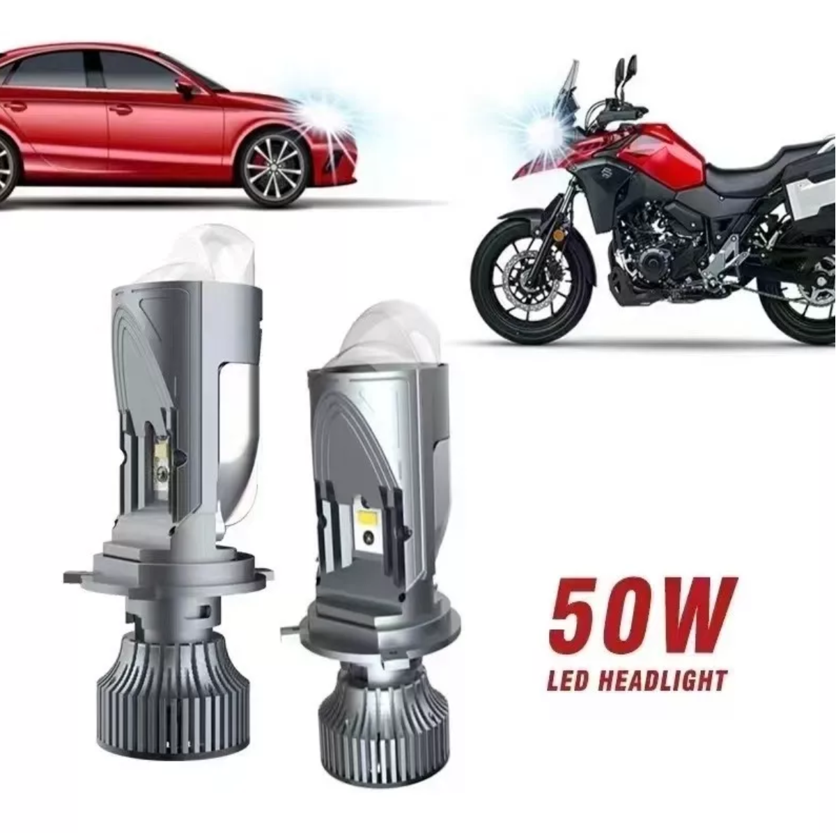 Faros Led H4 Con Lente Mini Led De 20000 Lm