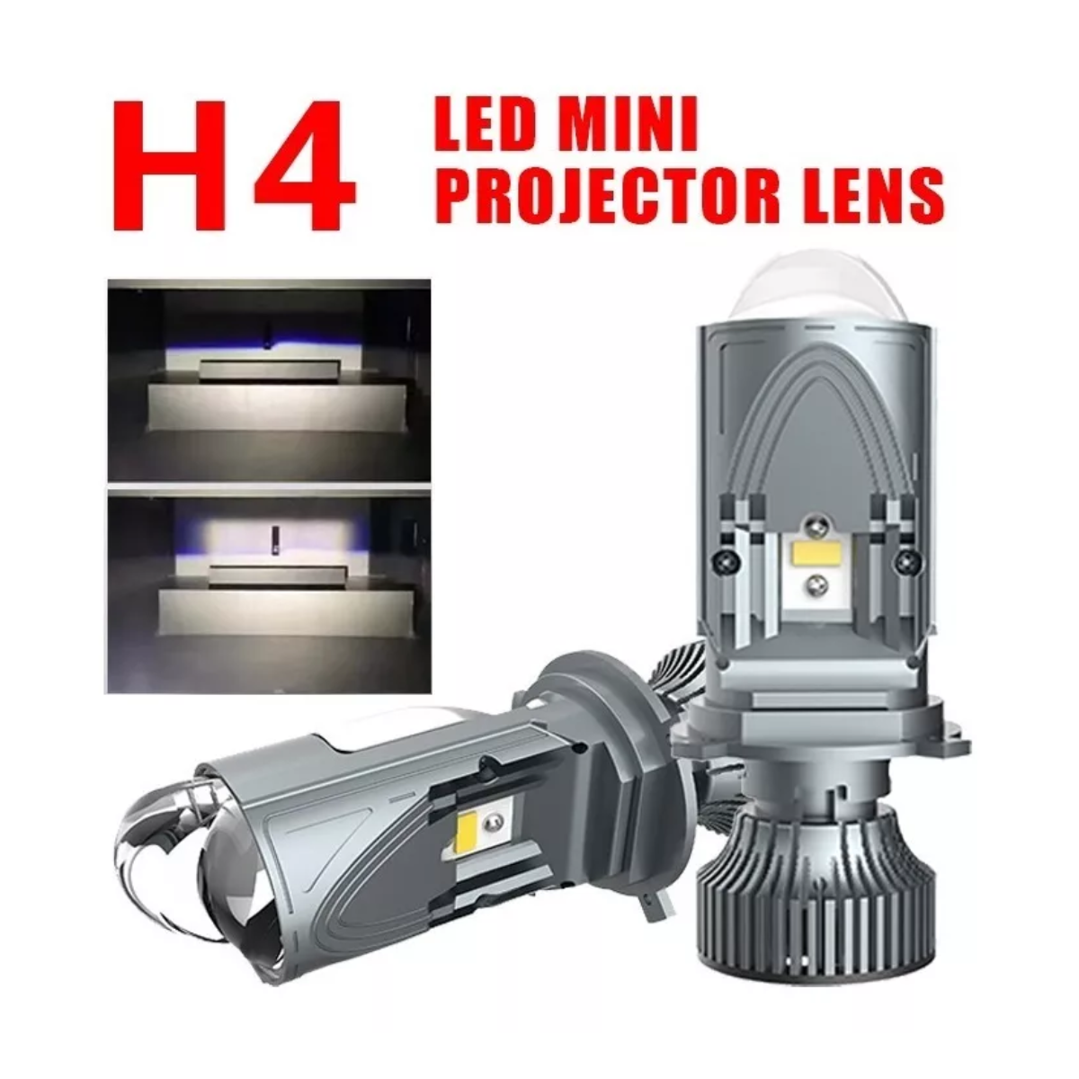 Faros Led H4 Con Lente Mini Led De 20000 Lm