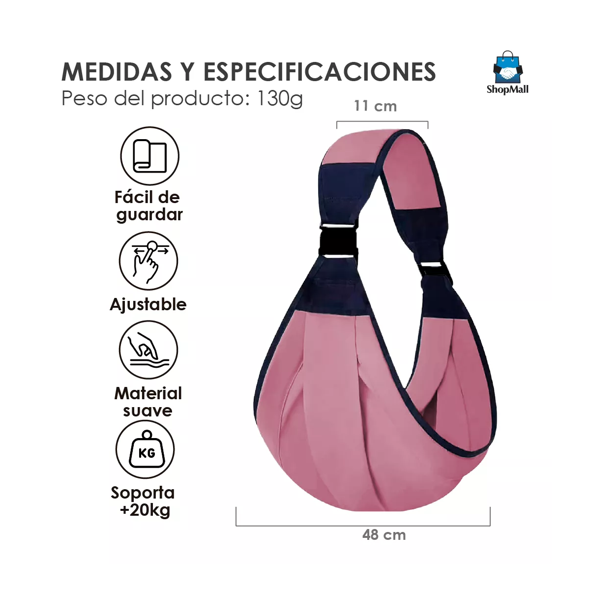 Capota Portabebés Babyline Madeira - Color Rosa, Unisex, Para Cubrir Barra De Portabebé, Protección Sol/lluvia