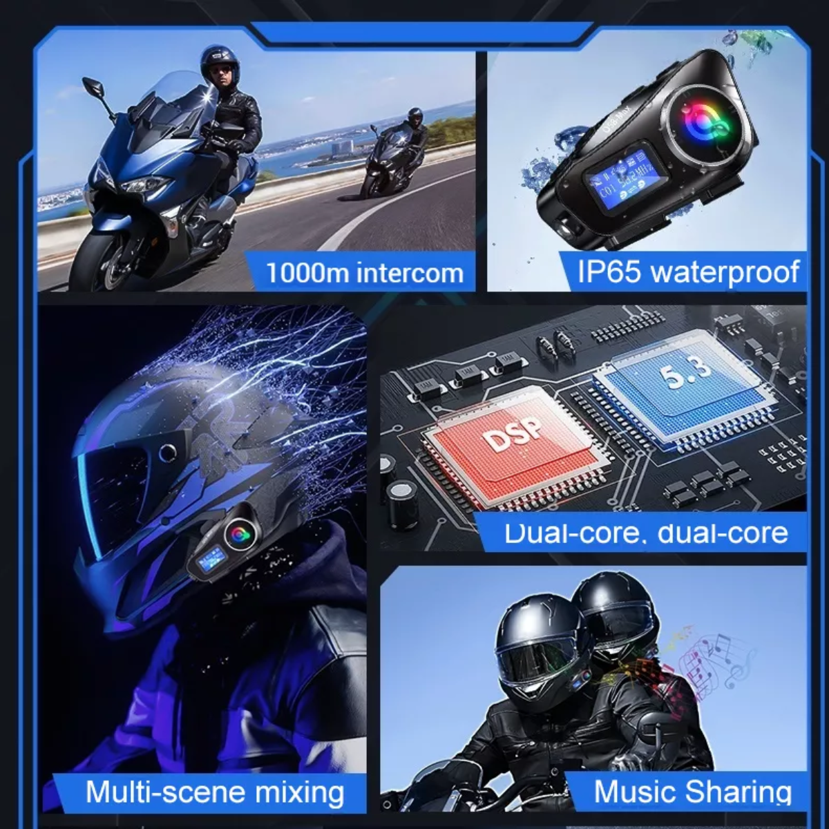 ntercomunicador de audio para moto Q58-max 2 piezas