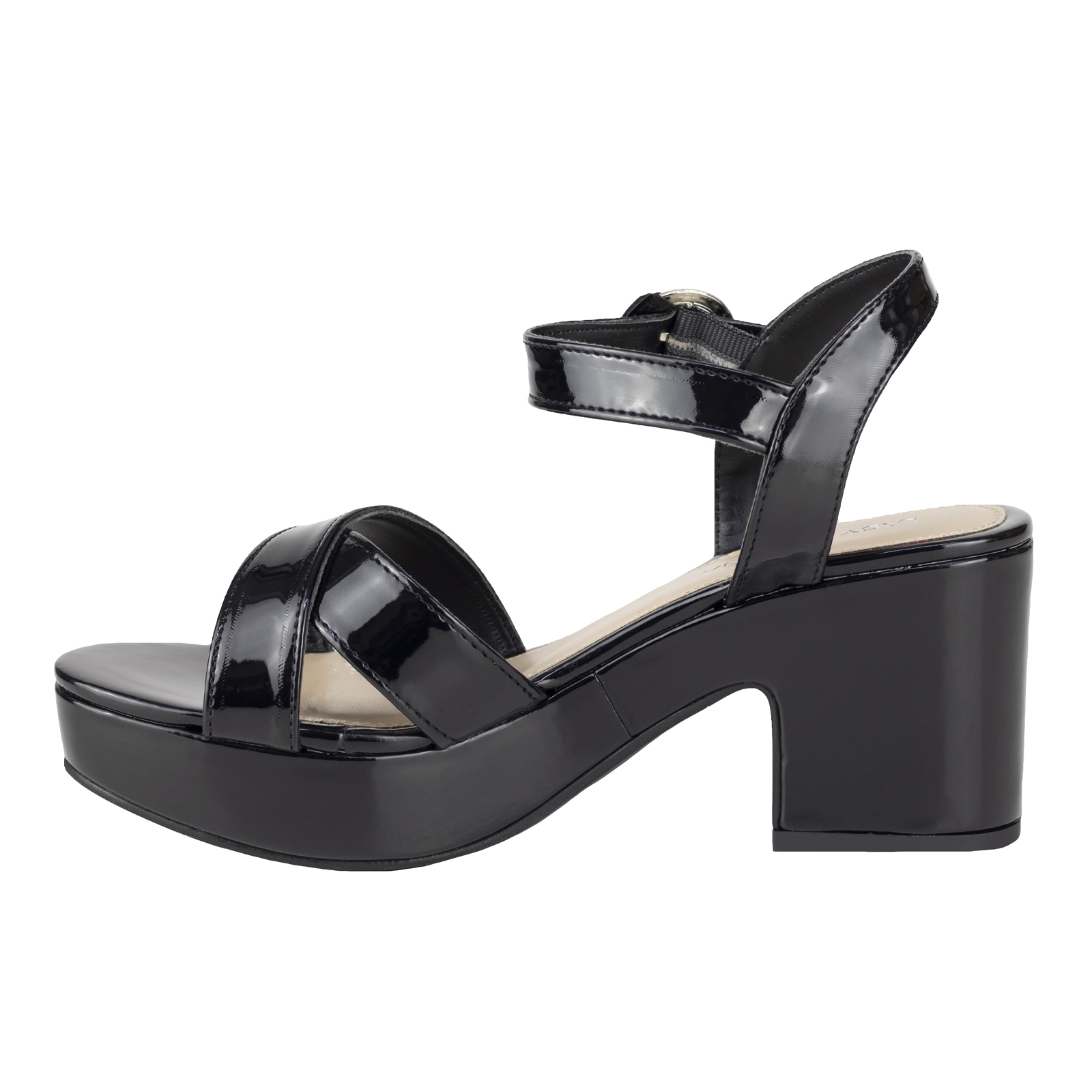Sandalia Negra Charol De Plataforma Mujer Lady Paulina 99408 Confort