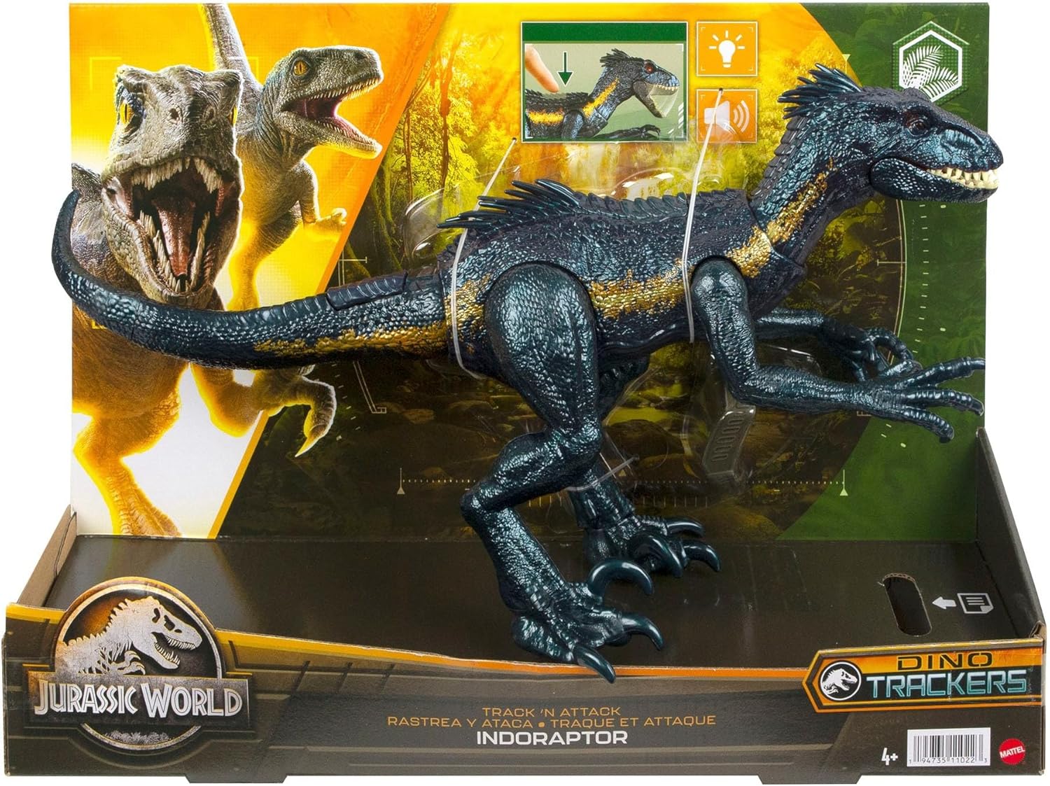Indorraptor Rastreo y Ataque Jurassic World Dinosaurio de Juguete Mattel