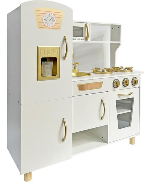 Cocinita Juguete Cocina Infantil Niñas Madera Moderna Accesorios Little Monkey