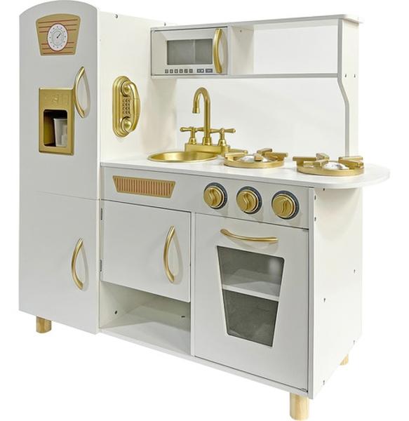 Cocinita Juguete Cocina Infantil Niñas Madera Moderna Accesorios Little Monkey