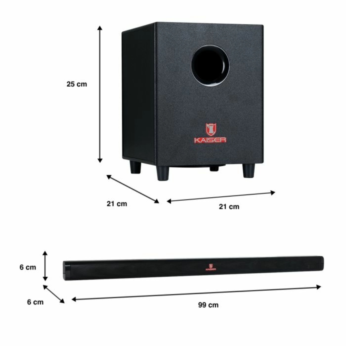 Sistema de Teatro en Casa Kaiser KBS-3092 Inalámbrico 2.1 CH C/ Barra de Sonido y Subwoofer ENDY12 