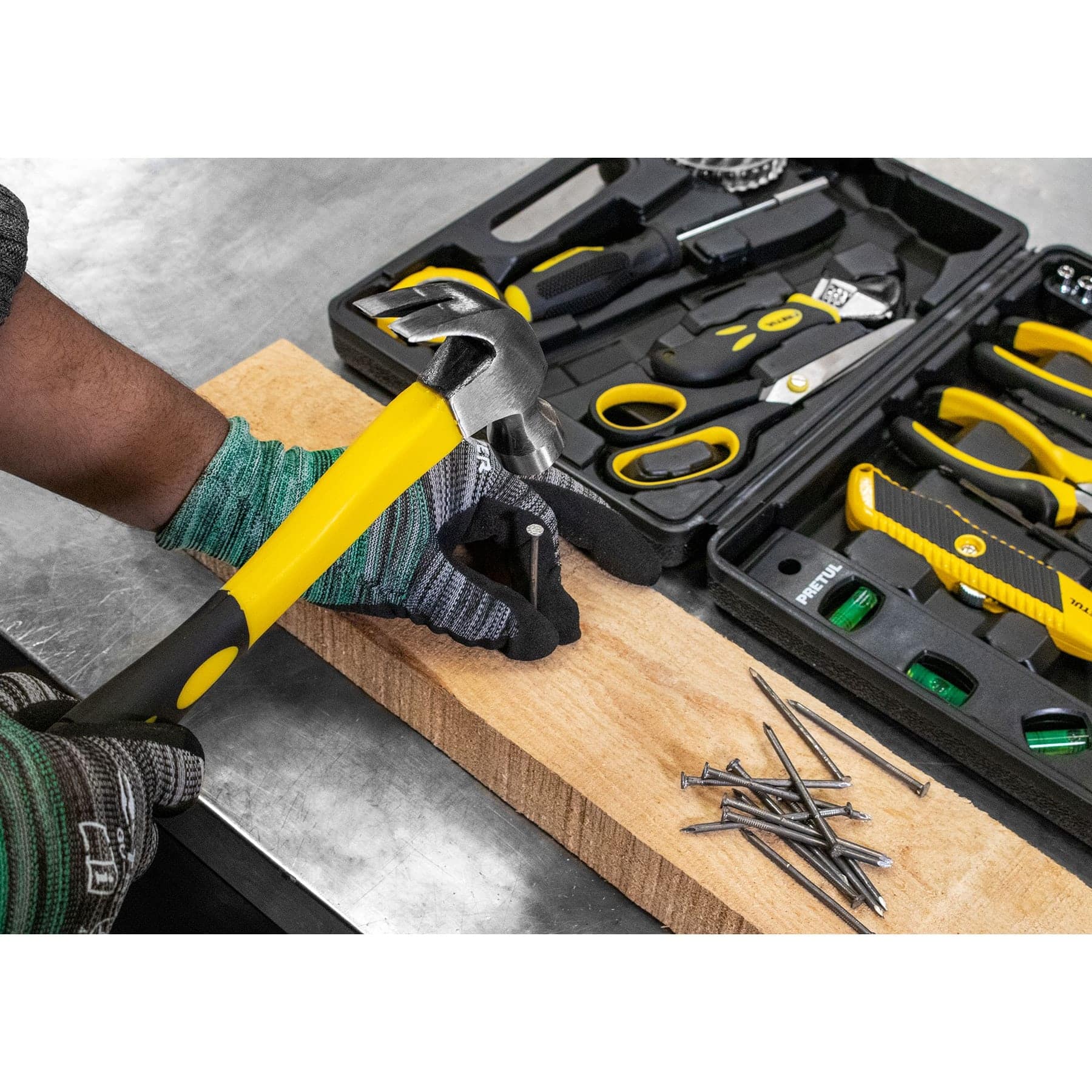 Juego de Herramientas Autocle Mecanico de 42 Pzas Hogar Set de Dados Puntas llaves Allen Martillo Flexometro Metro  Pretul