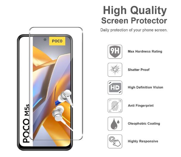 Protector Cristal Templado para Xiaomi Poco M5s