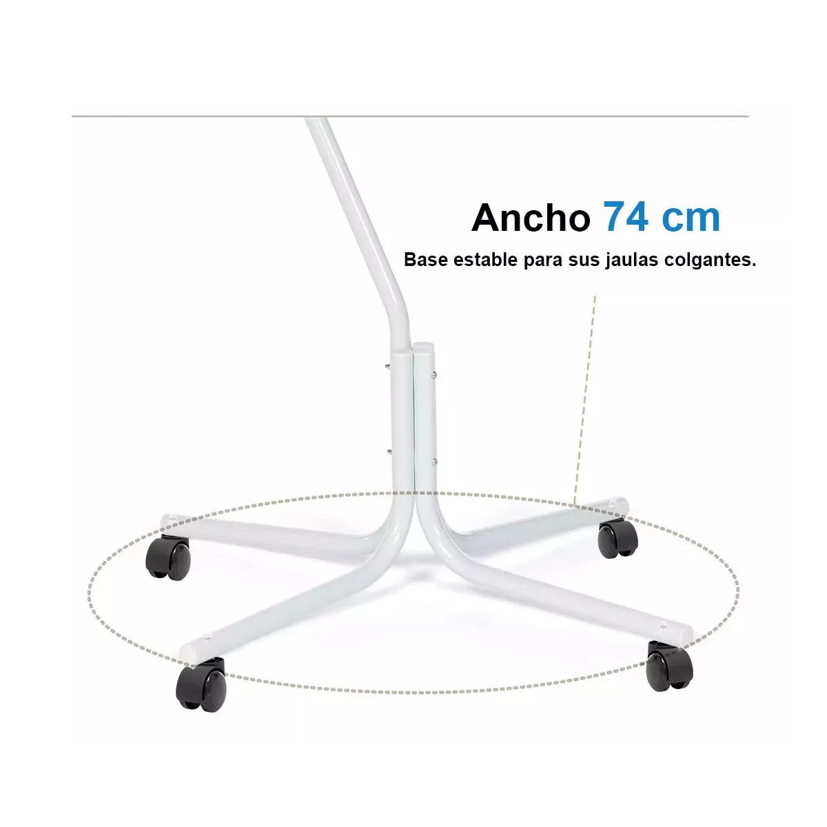 Jaularodante Para Pájaro Aves Canario Perico Mediano Soporte Blanco