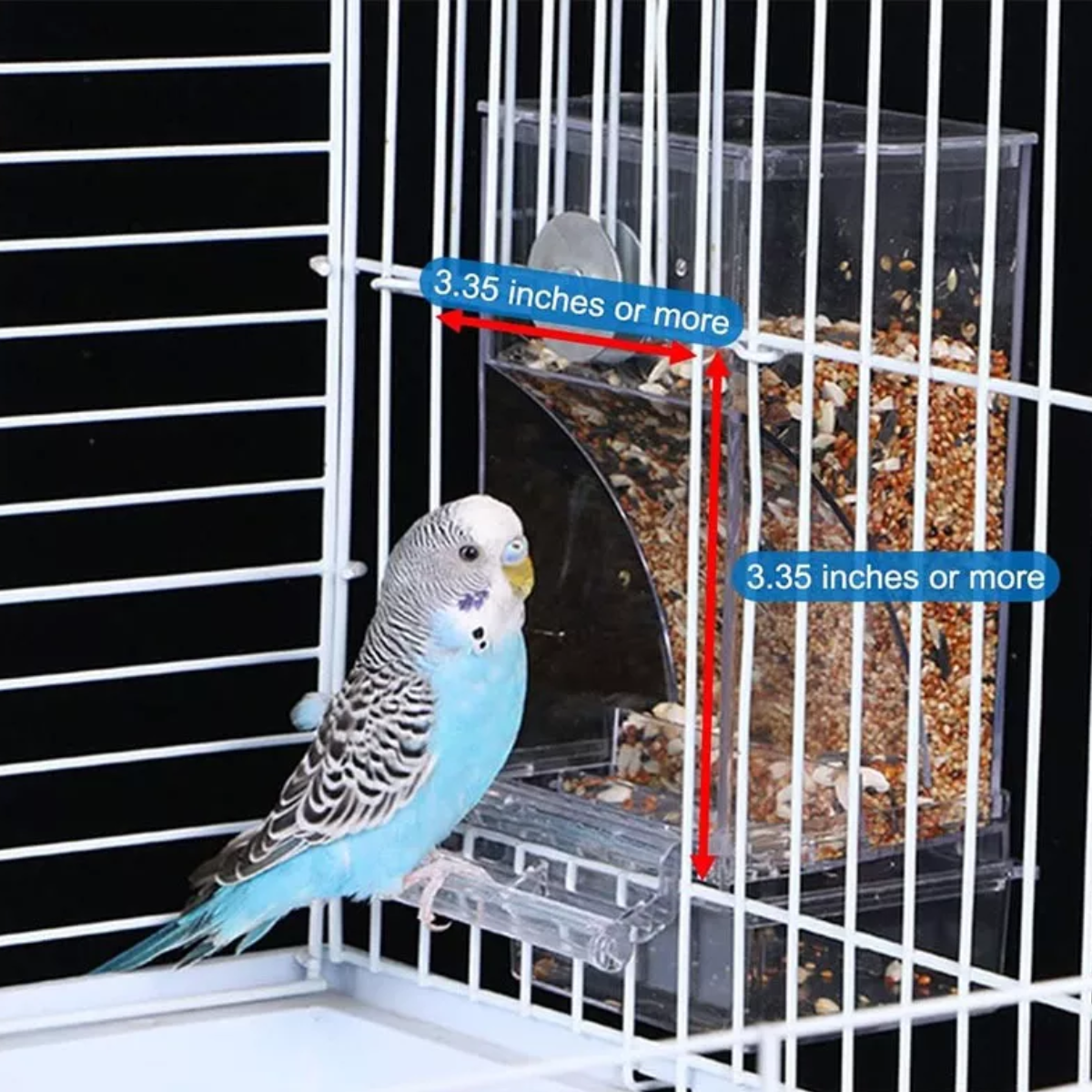 Comedero Automático Para Jaulas De Pájaros Acrílica 600g