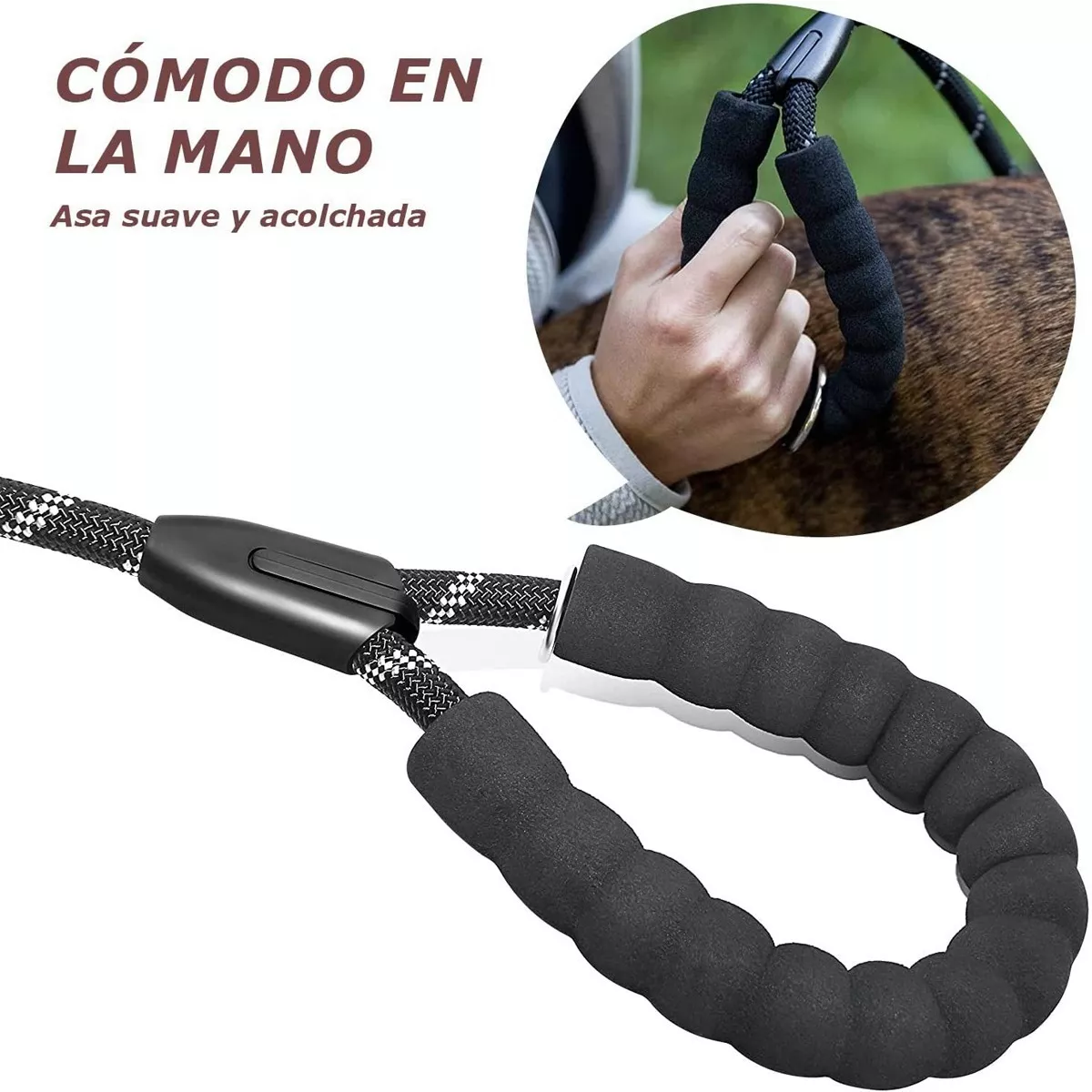 Correas Para Doble Perros Resistencia Fuerte Rotación 360 ° Negro