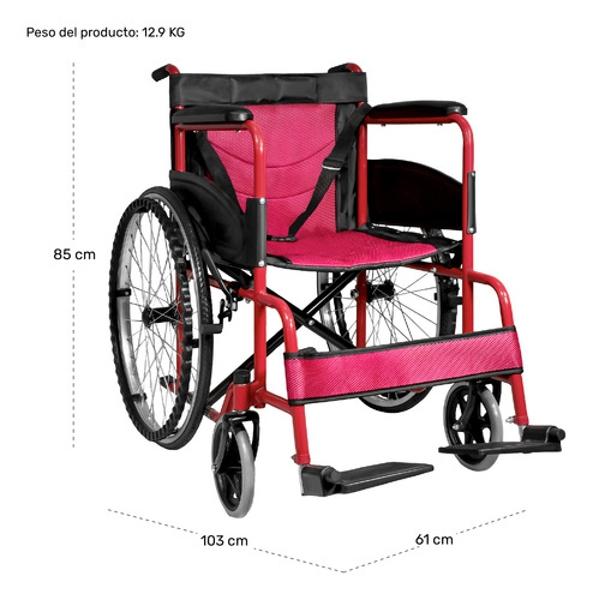 Silla De Ruedas Ligera 23 Pulgadas Plegable Aluminio Lujo Nanofort